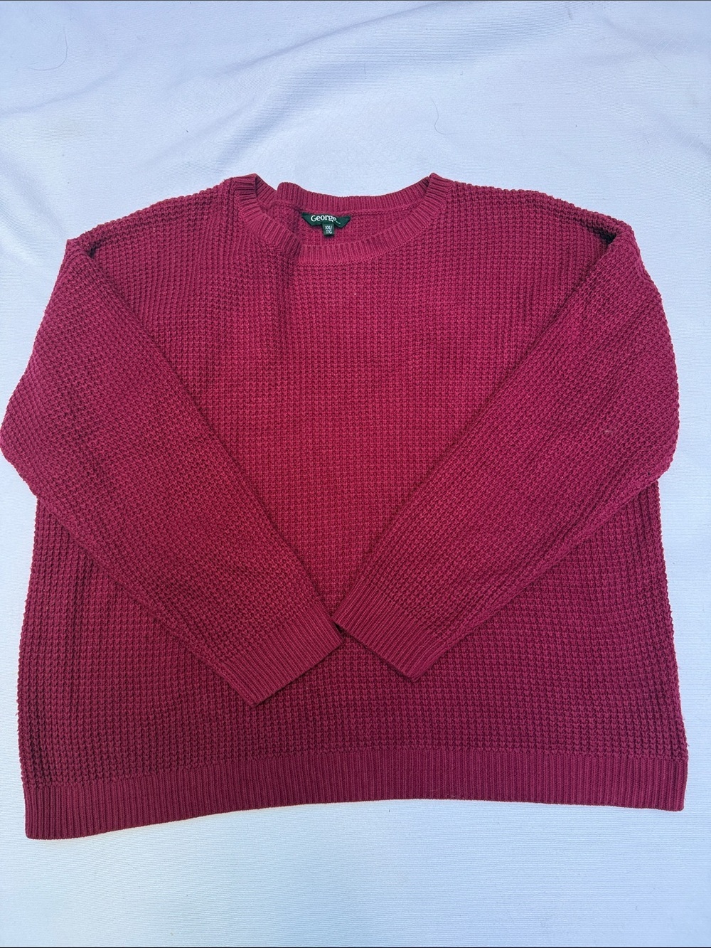 George Plum Waffle-Knit Crewneck Sweater Size XXL